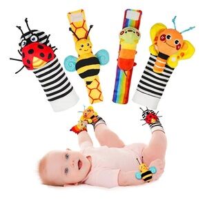 Vibrant Insect-Themed Baby Rattle Set (A166)